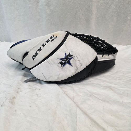 Vist Large View of Product Image Which is Used Mylec 7000 M-560 Youth Goalie Catcher White/Black/Royal