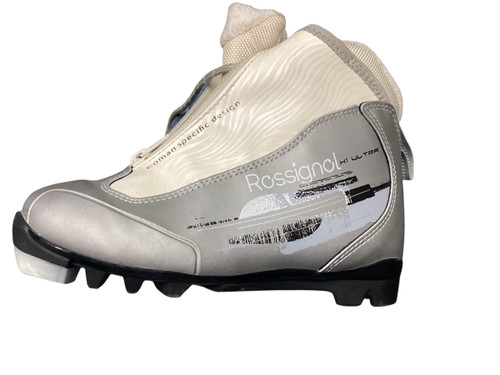 Vist Large View of Product Image Which is Used Rossignol Womens NNN XC Ski Boots Silver W 05-05.5 / JR 03.5-04