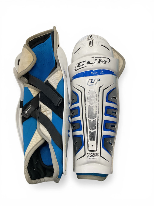 Vist Large View of Product Image Which is Used CCM FITOS 41CM Senior Shin Guards White 16"