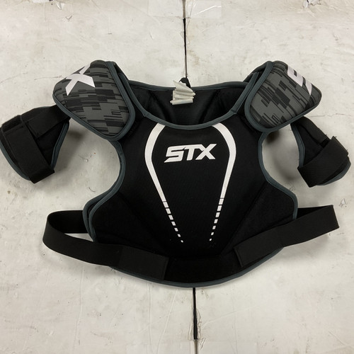 Vist Large View of Product Image Which is Used STX STALLION 75 Lacrosse Shoulder Pads Black LG