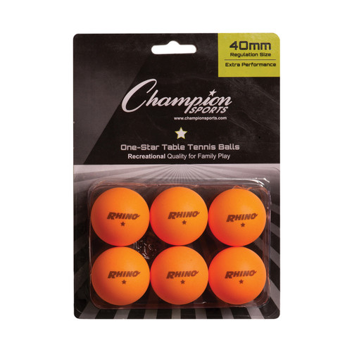 Vist Large View of Product Image Which is New 1-STAR TABLE TENNIS BALLS 6 PACK-ORANGE