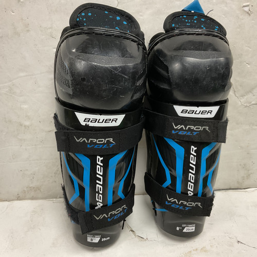 Vist Large View of Product Image Which is Used Bauer VAPOR VOLT Youth Shin Guards Black 8"
