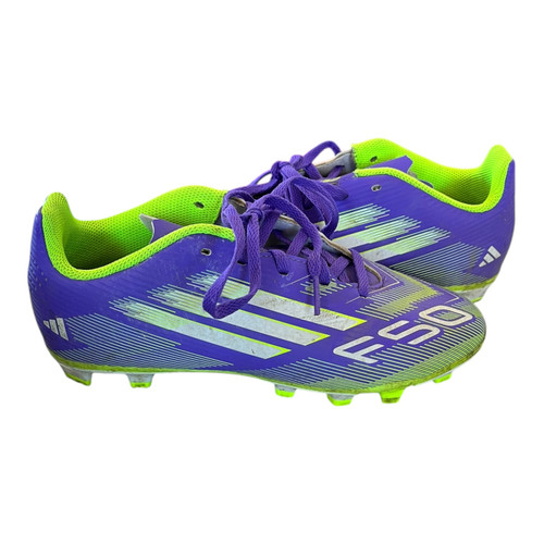 Vist Large View of Product Image Which is Used Adidas Soccer Cleats Purple Junior 04.5