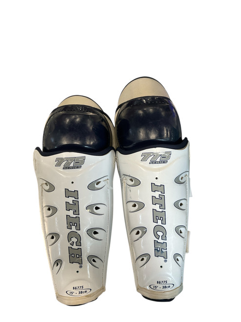 Vist Large View of Product Image Which is Used Itech 775 Senior Shin Guards White 15"