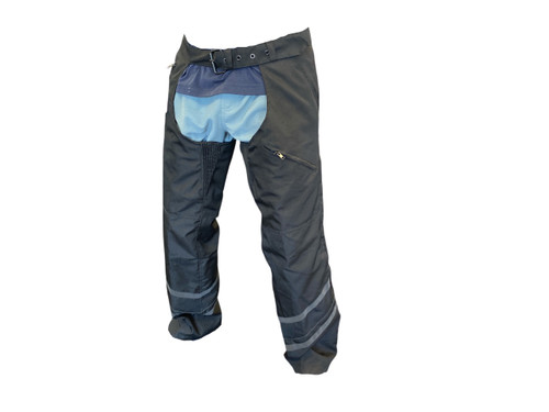 Vist Large View of Product Image Which is Used Milwaukee Men's Black ‘Reflective’ Vented Textile Motorcycle Chaps LG