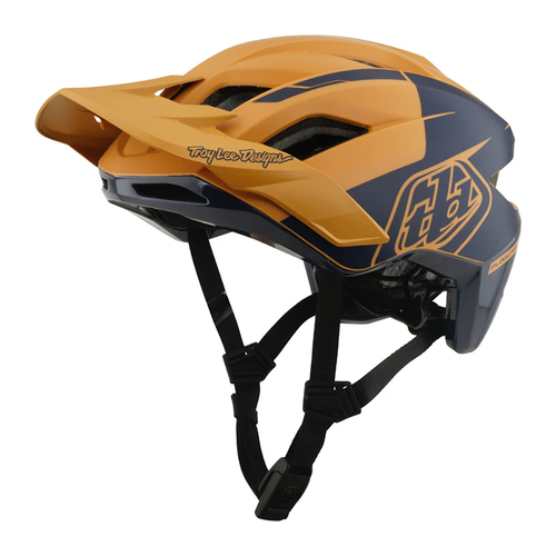 Vist Large View of Product Image Which is New Troy Lee Designs Flowline SE Bike Helmet Hydro Mustard/Black Iris- XS/SM