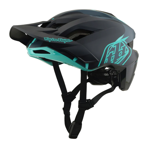 Vist Large View of Product Image Which is New Troy Lee Designs Flowline SE Bike Helmet Bade Carbon/Teal- MD/LG