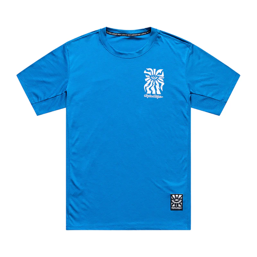 Vist Large View of Product Image Which is New Troy Lee Designs Skyline Ride Short Sleeve Bike Tee Eye Aero Blue- Size MD