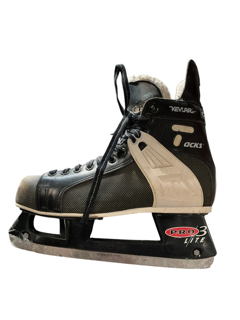 Vist Large View of Product Image Which is Used CCM TACKS KEVLAR SKATES Senior Hockey Skate Black And White Senior 12