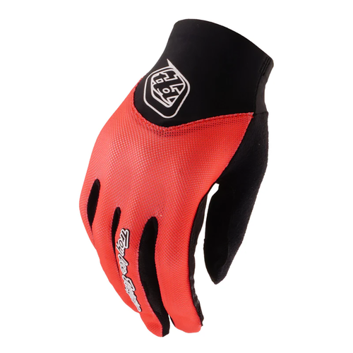 Vist Large View of Product Image Which is New Troy Lee Designs Ace 2.0 Mountain Biking Gloves Solid Coral- Women's SM