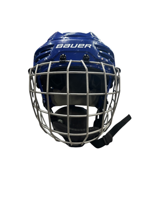 Vist Large View of Product Image Which is Used Bauer HELMET Helmet Cage Combo Royal Blue One Size