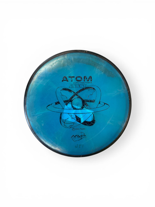 Vist Large View of Product Image Which is Used MVP ATOM Disc Golf Putter Royal Blue