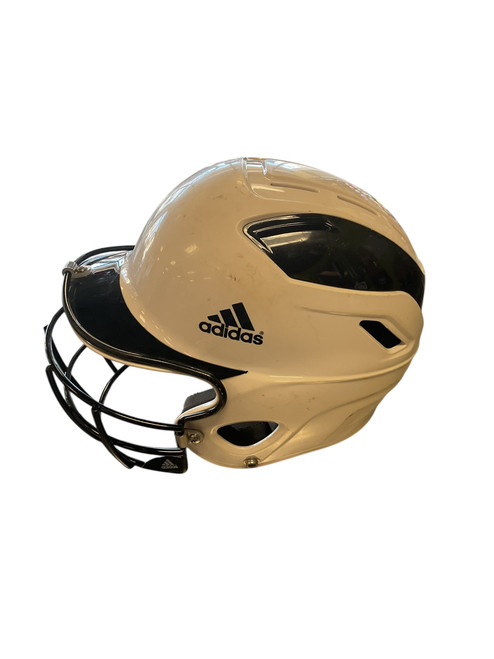 Vist Large View of Product Image Which is Used Adidas HELMET W/MASK Batting Helmet w/Mask White MD