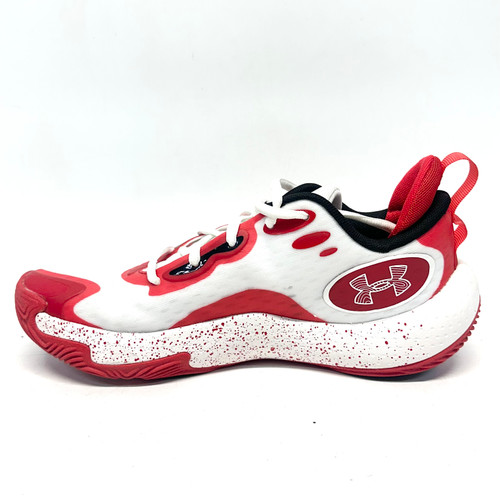 Vist Large View of Product Image Which is Used Under Armour TEXAS TECH Basketball Shoes M White/Black/Red Senior 8.5