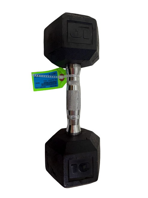 Vist Large View of Product Image Which is Used Rubber Hex Dumbbell (Each) 10 lb