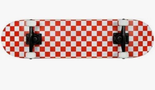 Vist Large View of Product Image Which is New KROWN WHITE/RED CHECKER ROOKIE COMPLETE 7.5 SKATE BOARD