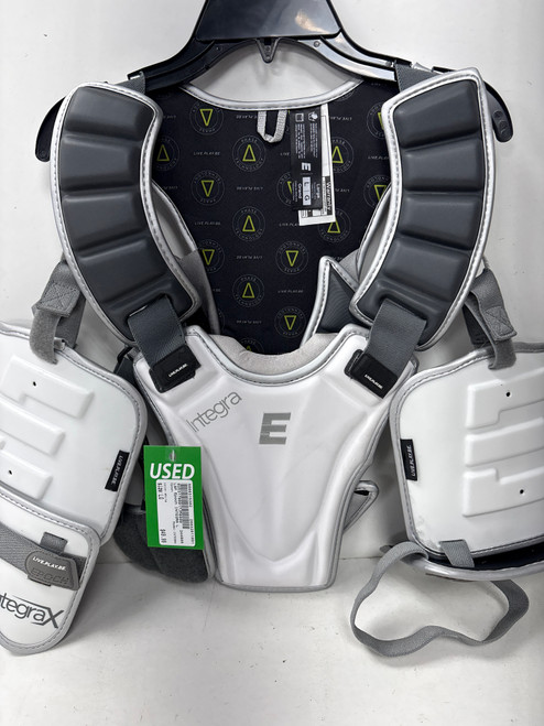 Vist Large View of Product Image Which is Used Epoch INTEGRA Lacrosse Shoulder Pads White LG