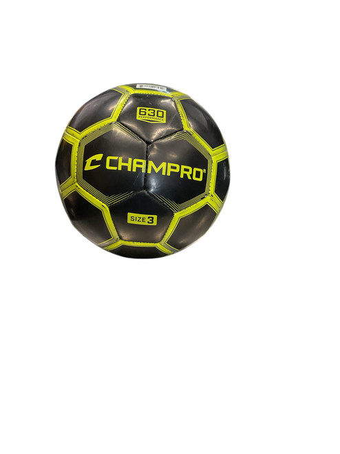 Vist Large View of Product Image Which is Used Champro 630 SZ 3 All Size Soccer Ball Black And Yellow 3