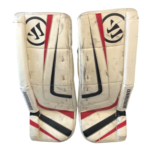 Vist Large View of Product Image Which is Used Warrior RITUAL JR 26+1 Goalie Leg Pads Youth White 26"