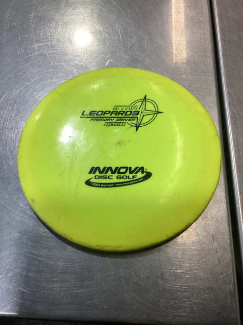 Vist Large View of Product Image Which is Used Innova STAR LEOPARD 3 Disc Golf Driver Yellow