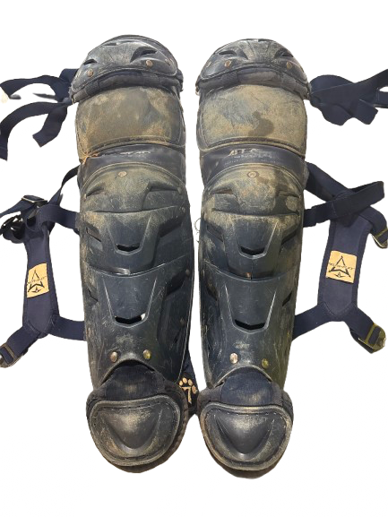 Vist Large View of Product Image Which is Used All Star ALLSTAR LG912S7X SHIN GUARDS Catchers Leg Guards Navy Blue Junior