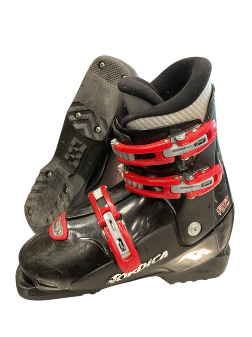 Vist Large View of Product Image Which is Used Nordica GPT3 SUPER Boys DH Ski Boot Red 225 MP - J04.5 - W5.5