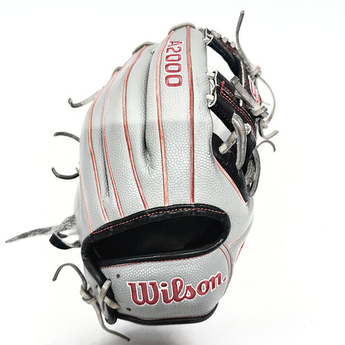 Vist Large View of Product Image Which is Used Wilson A2000 SC75 BB/SB Glove RH Throw Black And Grey 11 3/4"