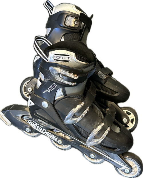 Vist Large View of Product Image Which is Used RollerDerby V TECH 500 Senior Rec Fitness Skates Black