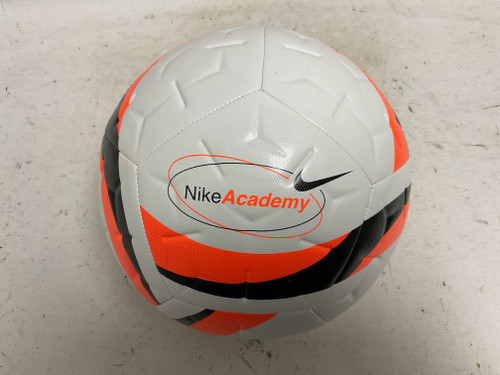 Vist Large View of Product Image Which is Used Nike ACADEMY Size 5 Soccer Ball Black/Orange/White