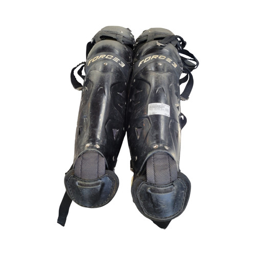 Vist Large View of Product Image Which is Used FORCE3 CATCHER SHIN GUARDS Catchers Leg Guards Black Adult