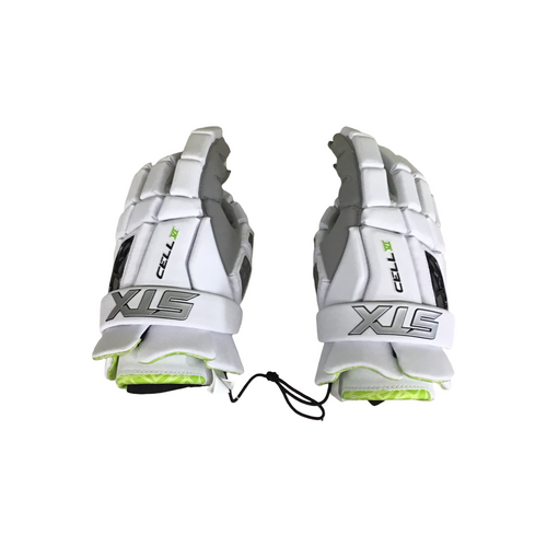Vist Large View of Product Image Which is Used STX CELL VI GLOVES MNS WHT LG Lacrosse Gloves Mens White LG