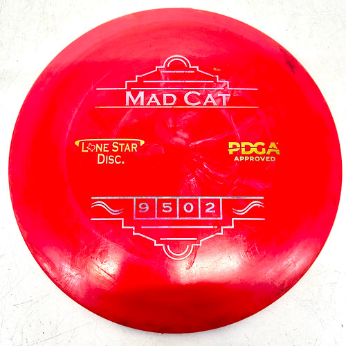 Vist Large View of Product Image Which is Used Lone Star Disc BRAVO MAD CAT Disc Golf Driver Red 174g