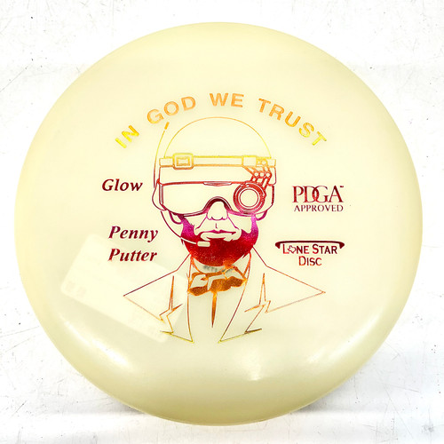 Vist Large View of Product Image Which is Used Lone Star Disc GLOW PENNY Disc Golf Putter Almond 173g