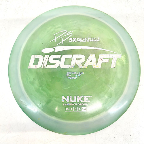 Vist Large View of Product Image Which is Used Discraft ESP PAIGE PIERCE NUKE Disc Golf Driver Green 174g