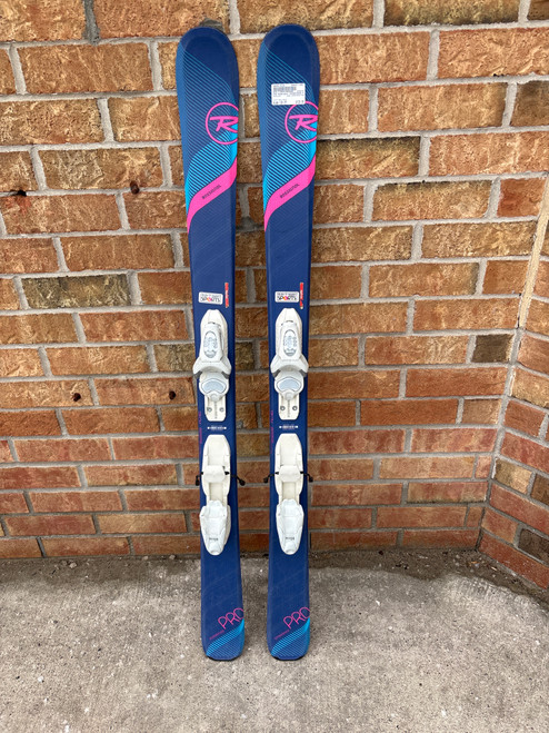 Vist Large View of Product Image Which is Used Rossignol EXPERIENCE PRO Girls DH Ski/Binding Navy Blue 128 cm