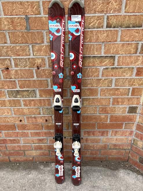 Vist Large View of Product Image Which is Used Rossignol FUN GIRL Girls DH Ski/Binding Red 140 cm