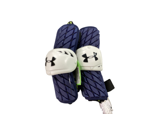 Vist Large View of Product Image Which is Used Under Armour NAVY ARM PADS Lacrosse Arm Pads/Guards Navy Blue MD