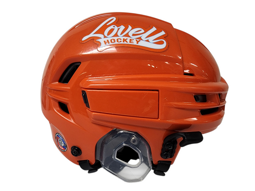 Vist Large View of Product Image Which is Used CCM 910 TACKS Helmet Orange Small - Lovell Hockey