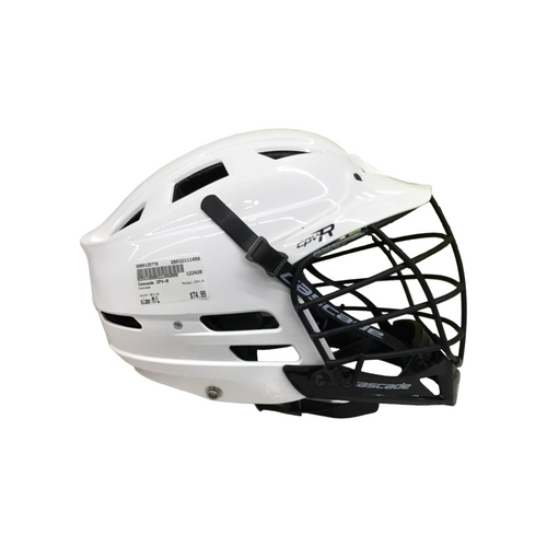 Vist Large View of Product Image Which is Used Cascade CPV-R Lacrosse Helmet White M/L