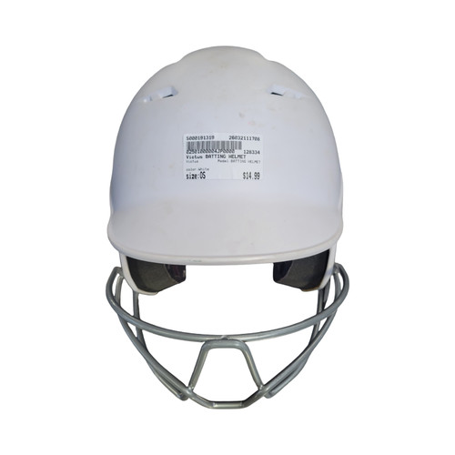 Vist Large View of Product Image Which is Used Victus BATTING HELMET Batting Helmet w/Mask White One Size