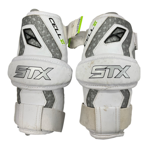 Vist Large View of Product Image Which is Used STX CELL VI Lacrosse Arm Pads/Guards White MD
