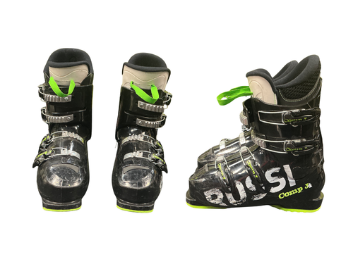 Vist Large View of Product Image Which is Used Rossignol COMP J4 Boys DH Ski Boot Black And Green 245 MP - M06.5 - W07.5