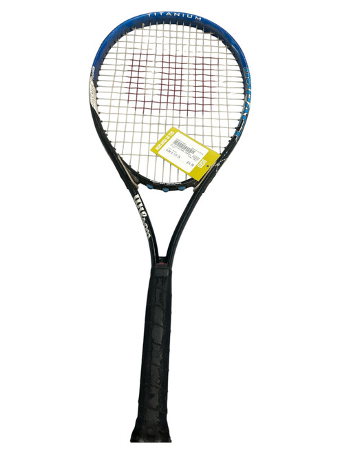 Vist Large View of Product Image Which is Used Wilson IMPACT Adult Tennis Racquet Black 4 1/4"