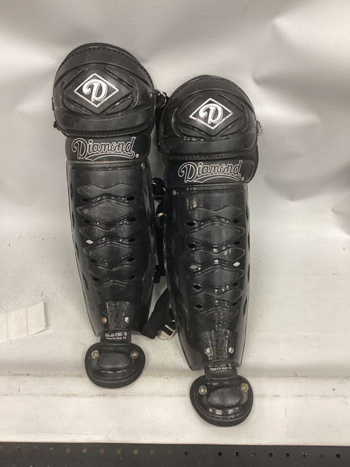 Vist Large View of Product Image Which is Used Diamond DLG 150 Catchers Leg Guards Black Junior
