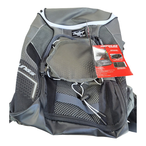 Vist Large View of Product Image Which is Used Rawlings RAWLINGS IMPULSE BASEBALL BACKPACK BB/SB Player Backpack Grey