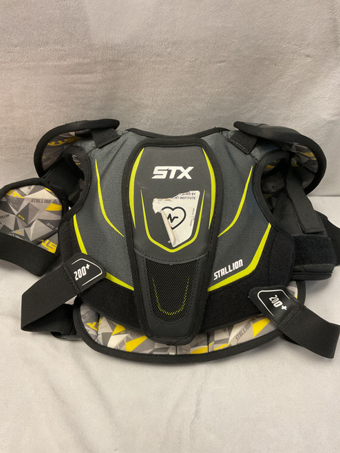 Vist Large View of Product Image Which is Used STX STALLION 200+ Lacrosse Shoulder Pads Black SM