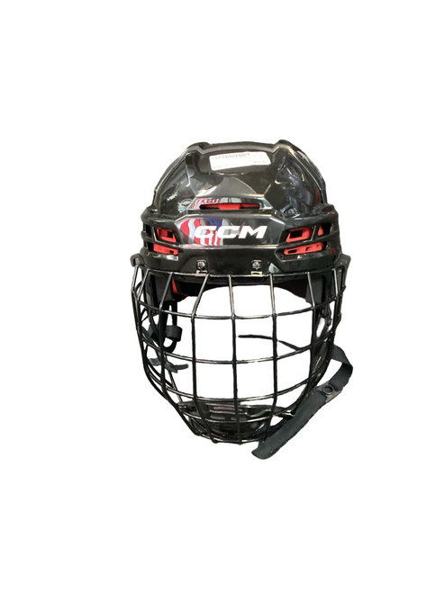 Vist Large View of Product Image Which is Used CCM TACKS 70 Helmet Cage Combo Black LG