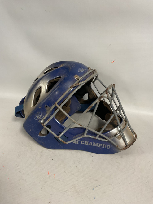 Vist Large View of Product Image Which is Used Champro CATCHERS HELMET Catchers Helmet w/Mask Royal Blue M/L