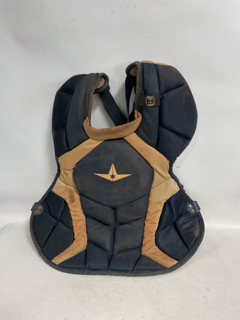 Vist Large View of Product Image Which is Used All-Star SYSTEM 7 Catchers Chest Protector Navy Blue Adult