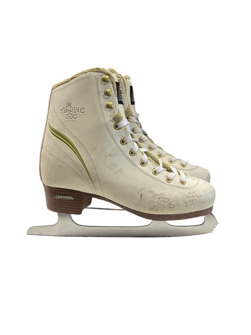 Vist Large View of Product Image Which is Used Lake Placid ALPINE 800 SZ 7 WomensFigure Skate White Senior 7